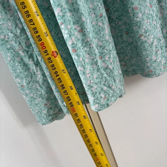 Cottagecore Summer Midi Dress Médium Puff Sleeve Smocked Floral Prarie Garden - Picture 11 of 12